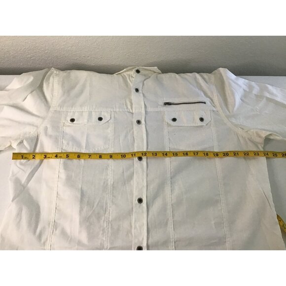 GUESS- MENS WHITE BUTTON-DOWN LONG SLEEVE 100 COTTON SHIRT SIZE XX-LARGE - Picture 5 of 7